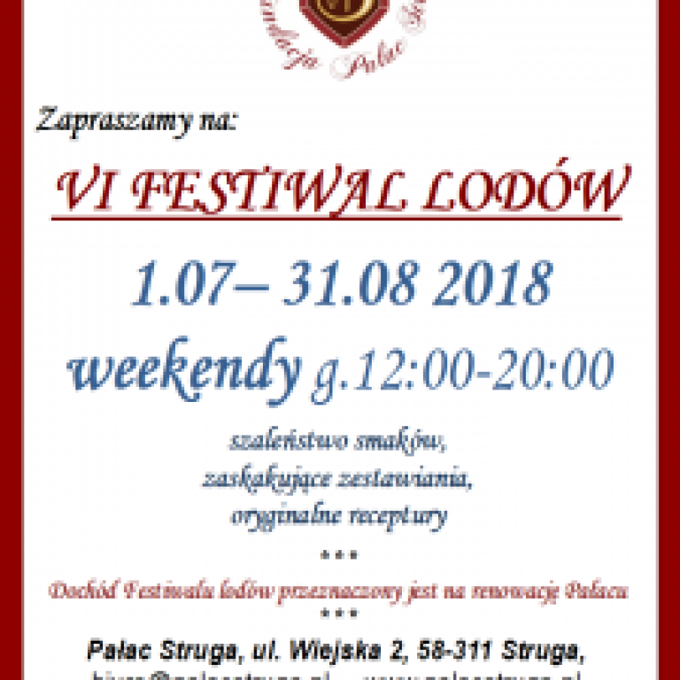 Festiwal-Lodów. Fundacja Pałac Struga.2018