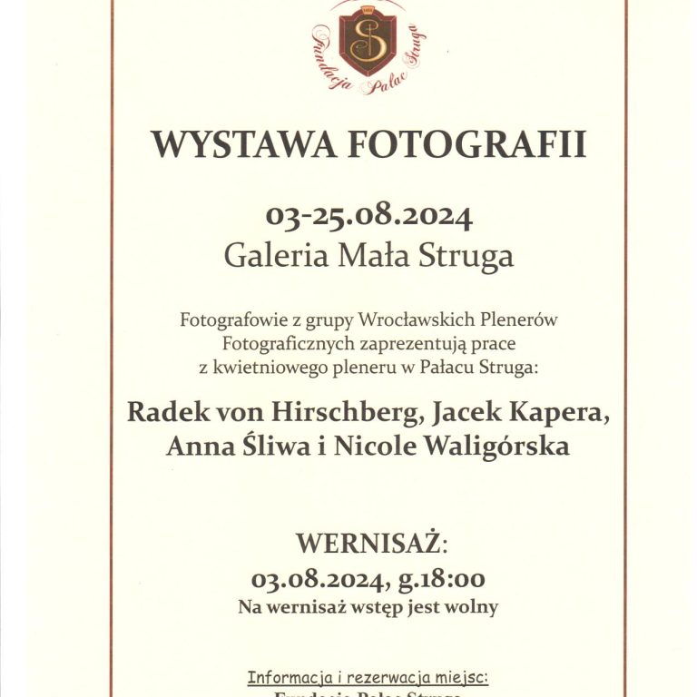 Wernisaż-Wystawa fotografii.03.08.2024